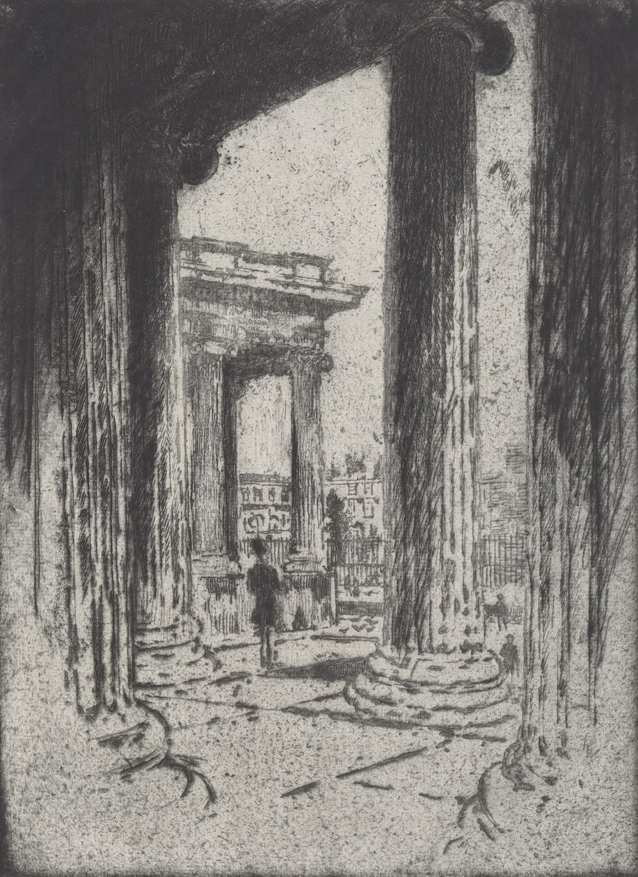Portico, British Museum, 1905. tekijältä Joseph Pennell