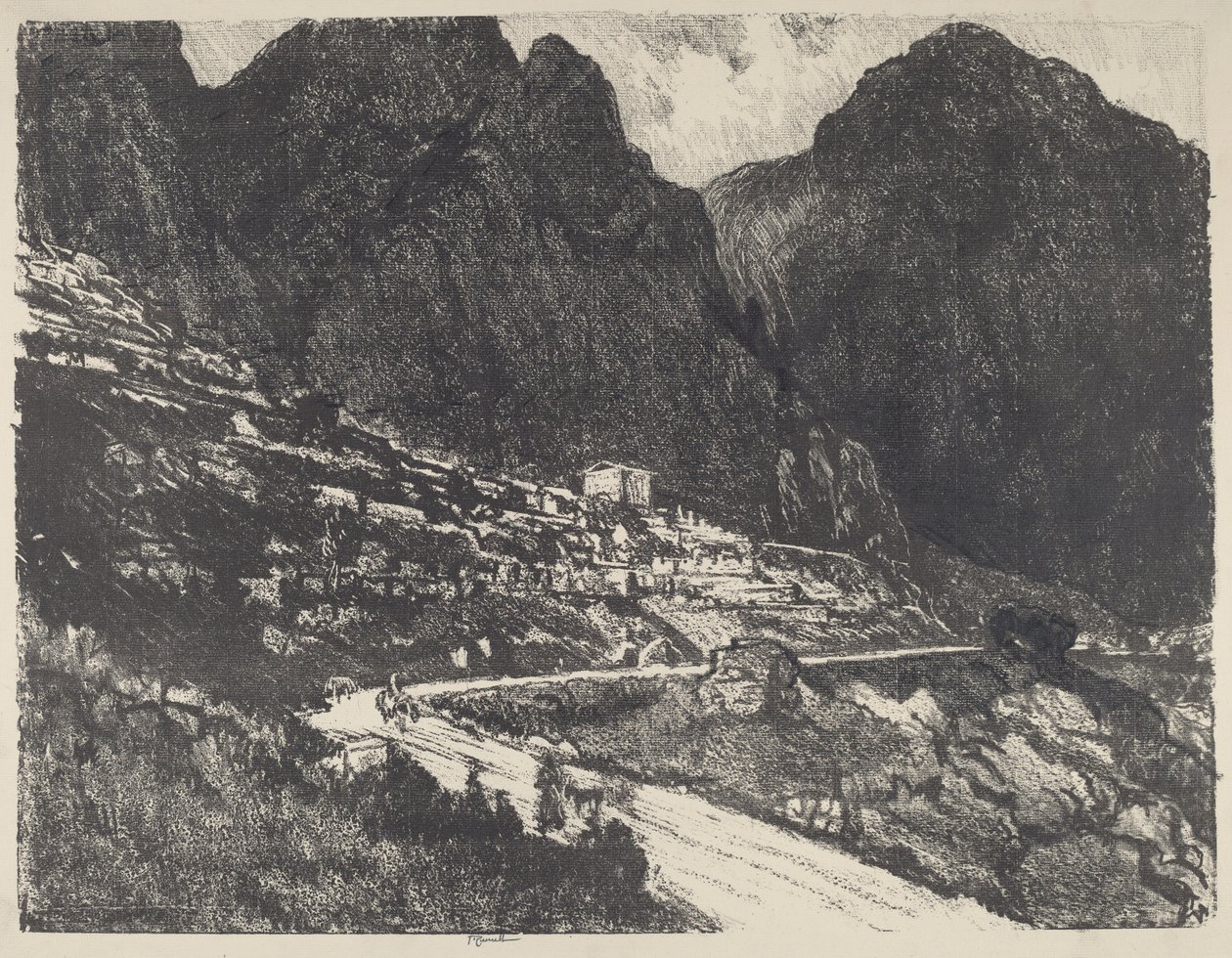 The Shining Rocks, Delphi, 1913. tekijältä Joseph Pennell