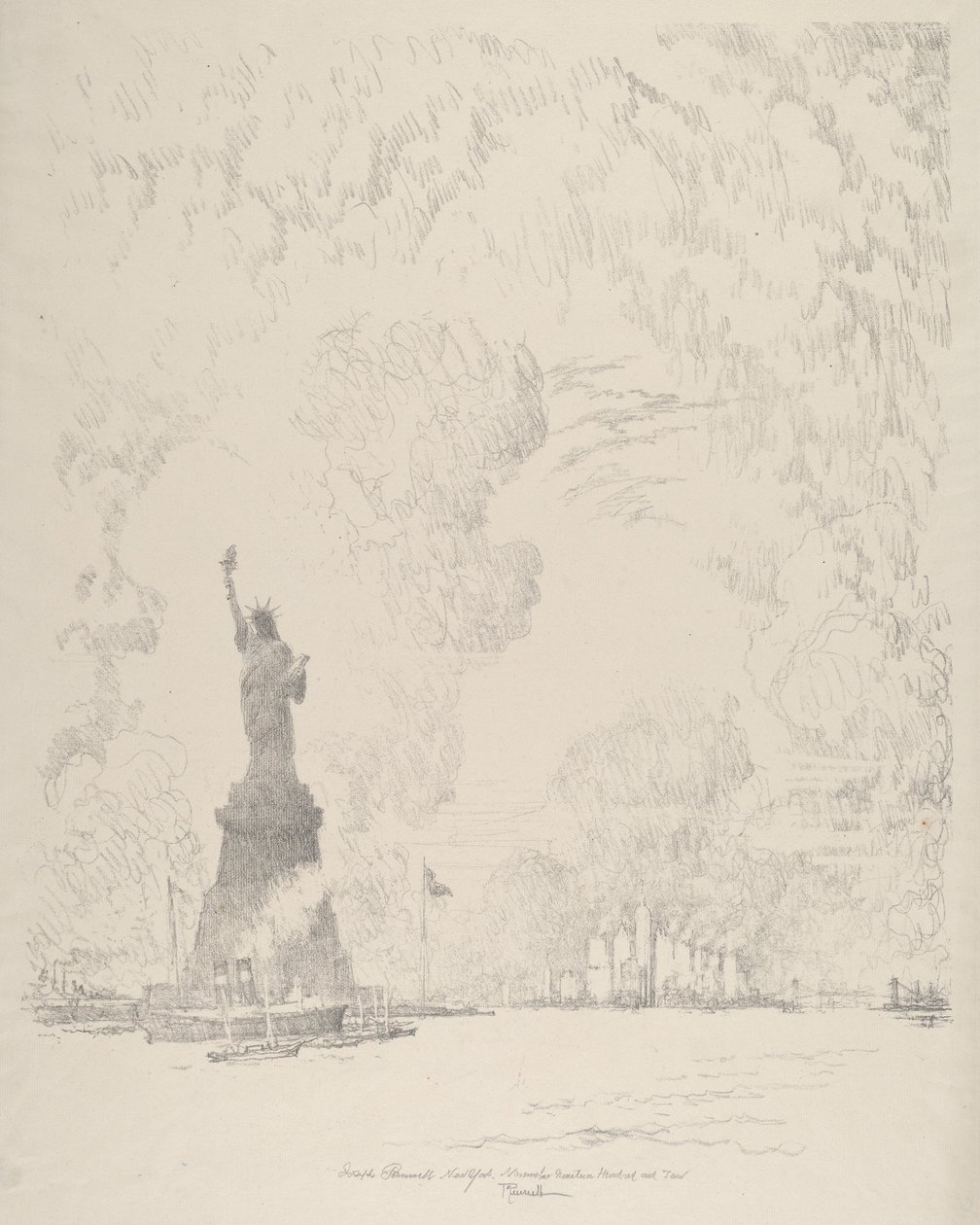Patsas, New York Bay tekijältä Joseph Pennell