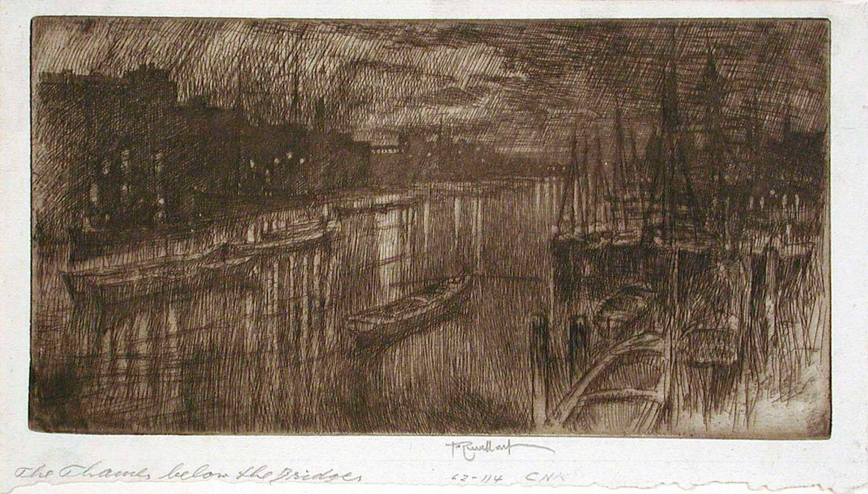 Thames sillan alapuolella tekijältä Joseph Pennell