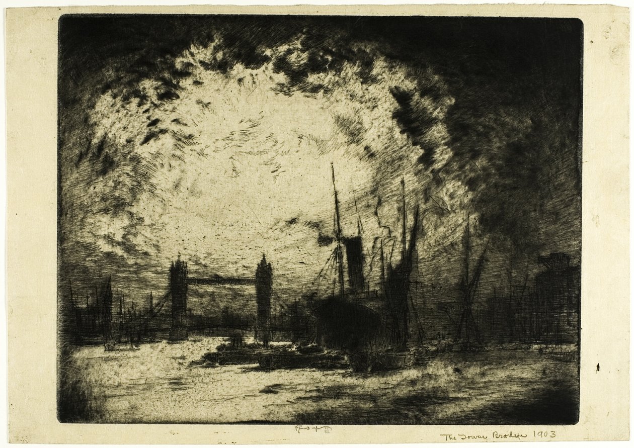 Tower Bridge, ilta tekijältä Joseph Pennell