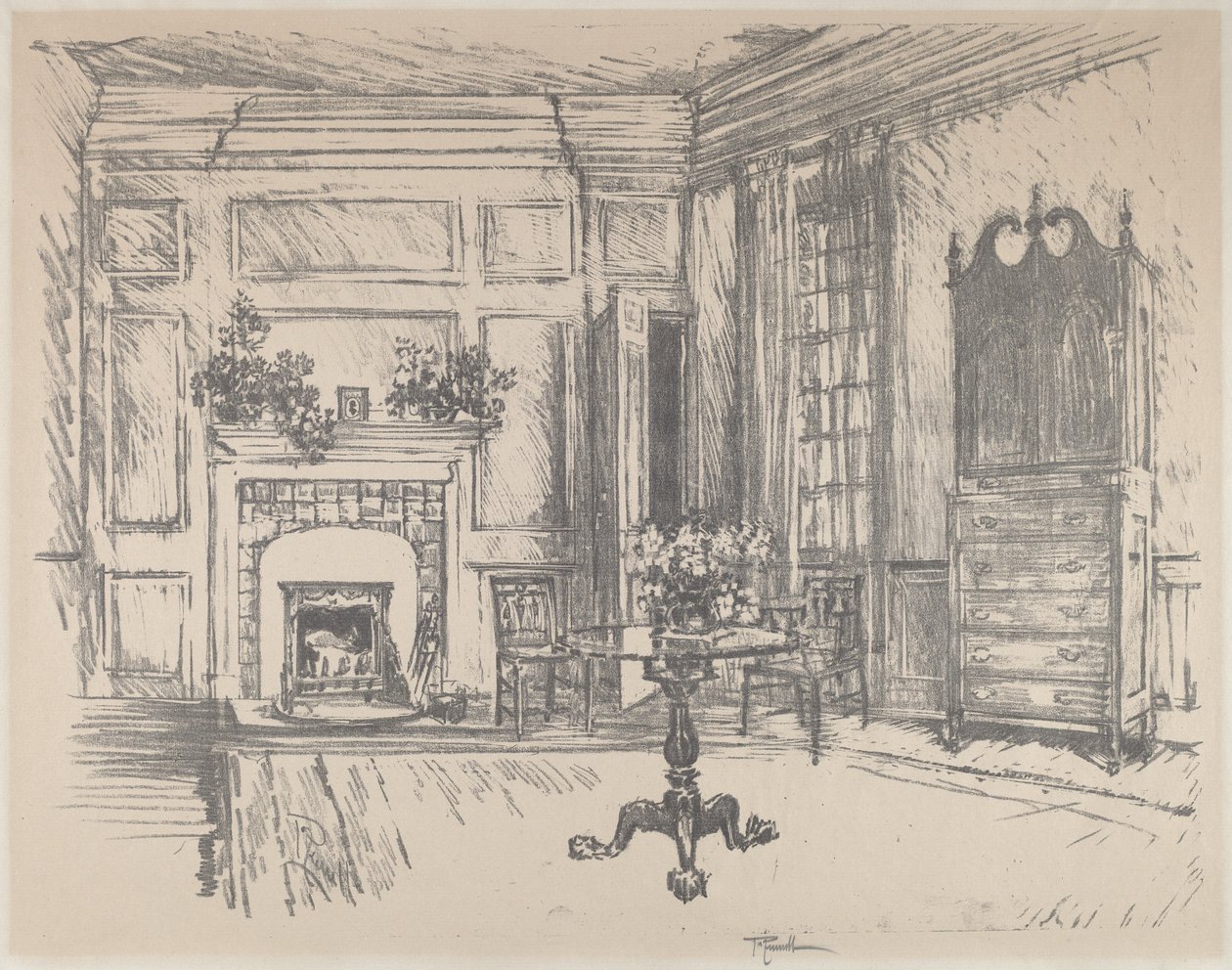 Ylähuone, Stenton, 1912. tekijältä Joseph Pennell