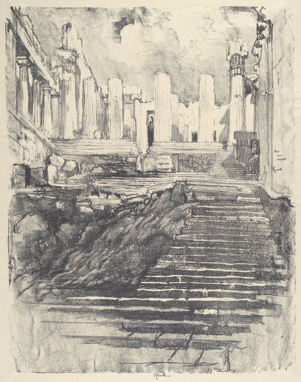 Tie Akropolikselle, 1913. tekijältä Joseph Pennell