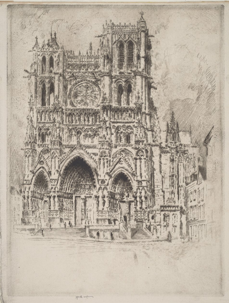Länsijulkisivu, Amiens tekijältä Joseph Pennell