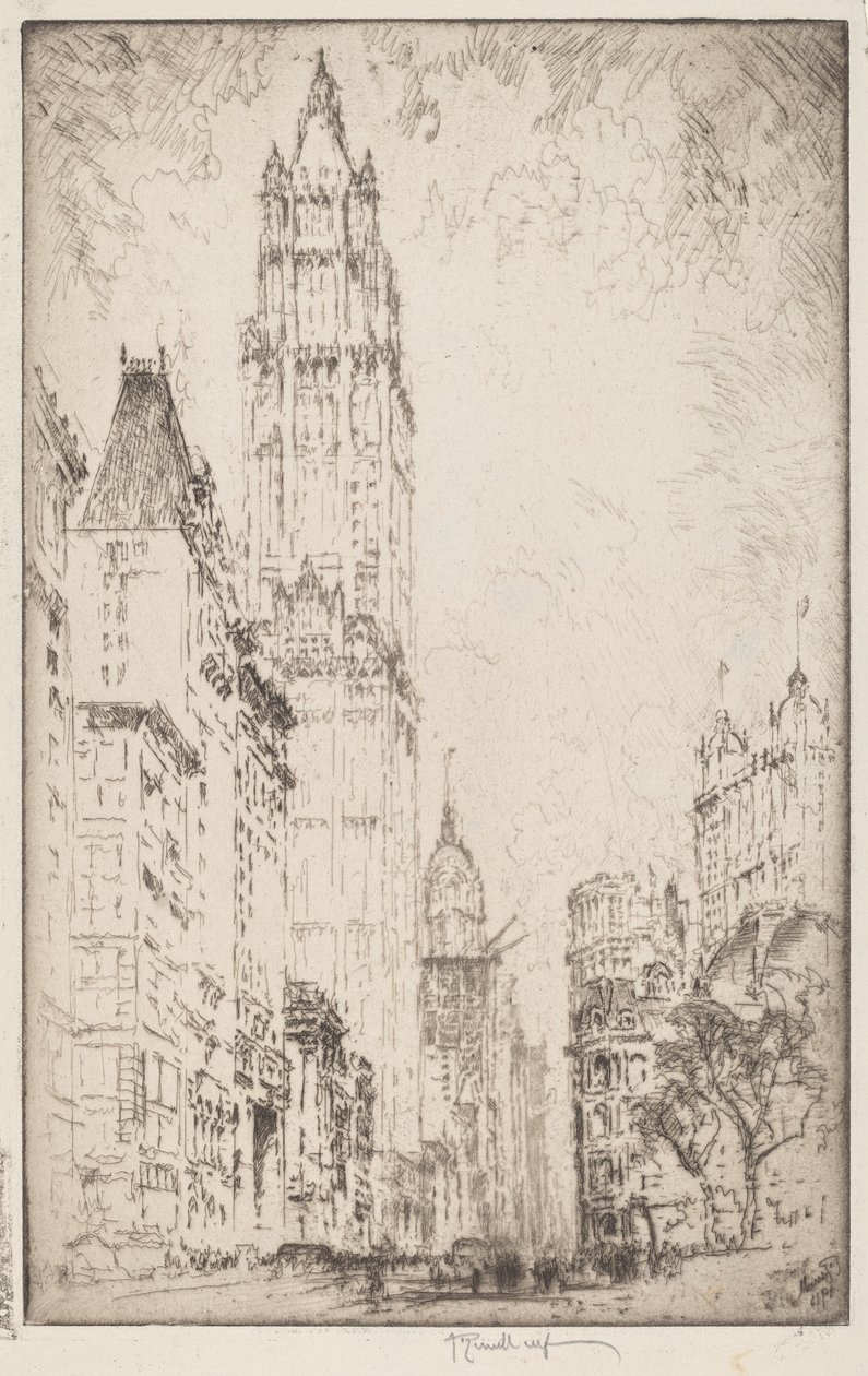 Woolworth-rakennus, 1915. tekijältä Joseph Pennell