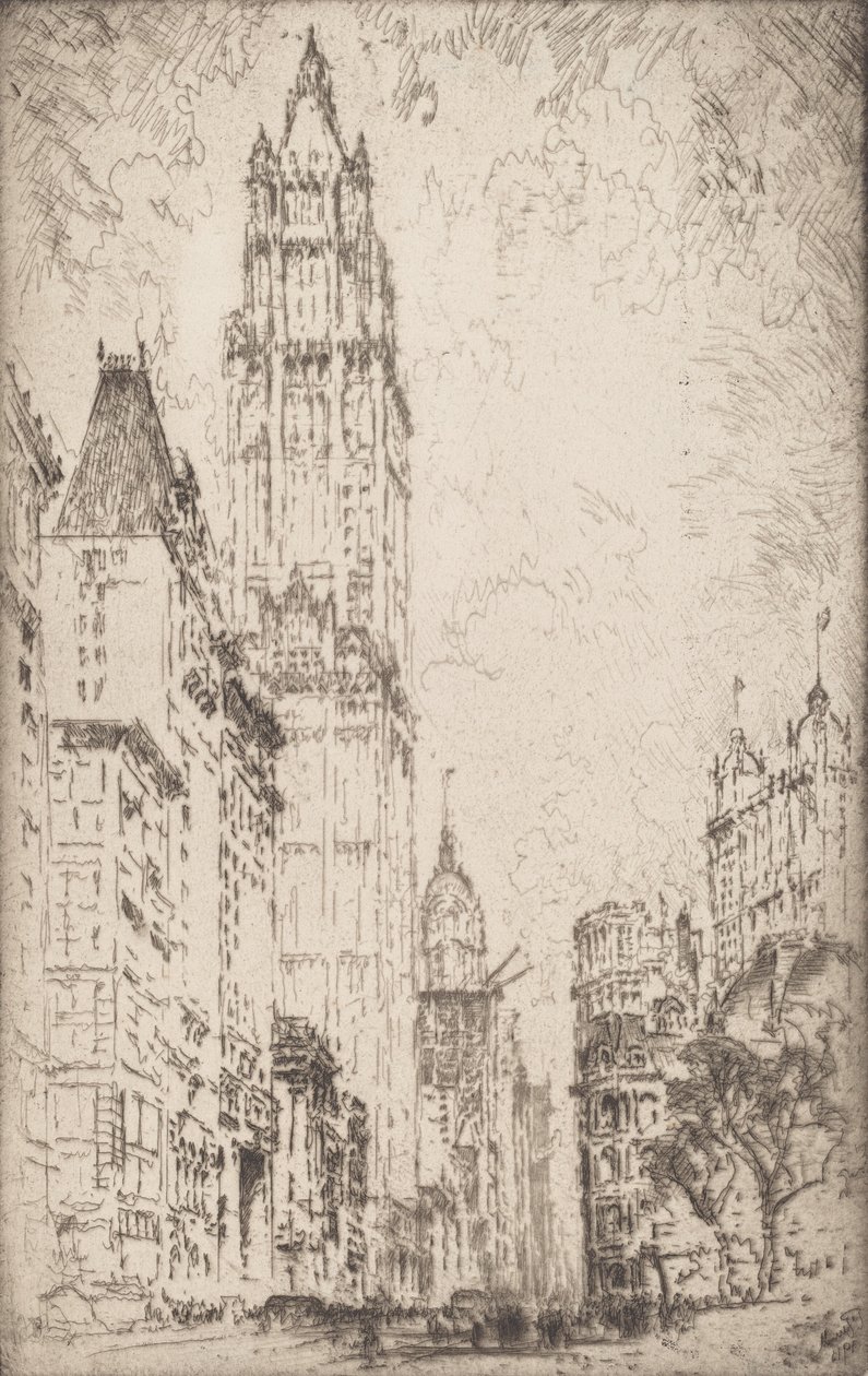 Woolworth-rakennus, 1915. tekijältä Joseph Pennell