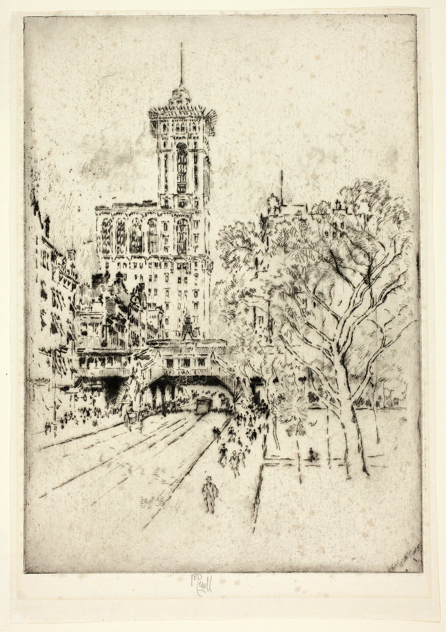 Times Building ja 42nd Street tekijältä Joseph Pennell