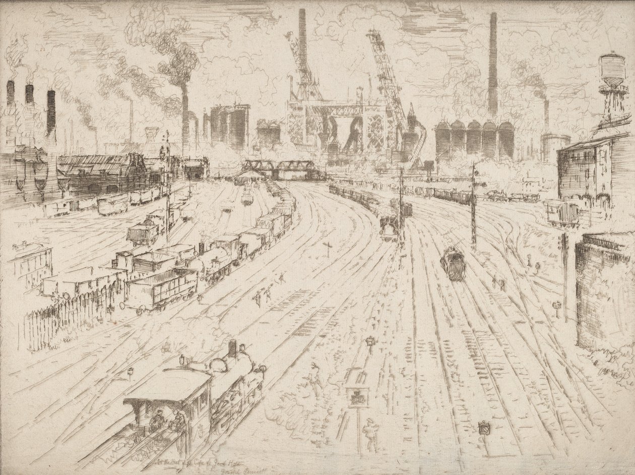 Jäljet, Oberhausen, 1910. tekijältä Joseph Pennell