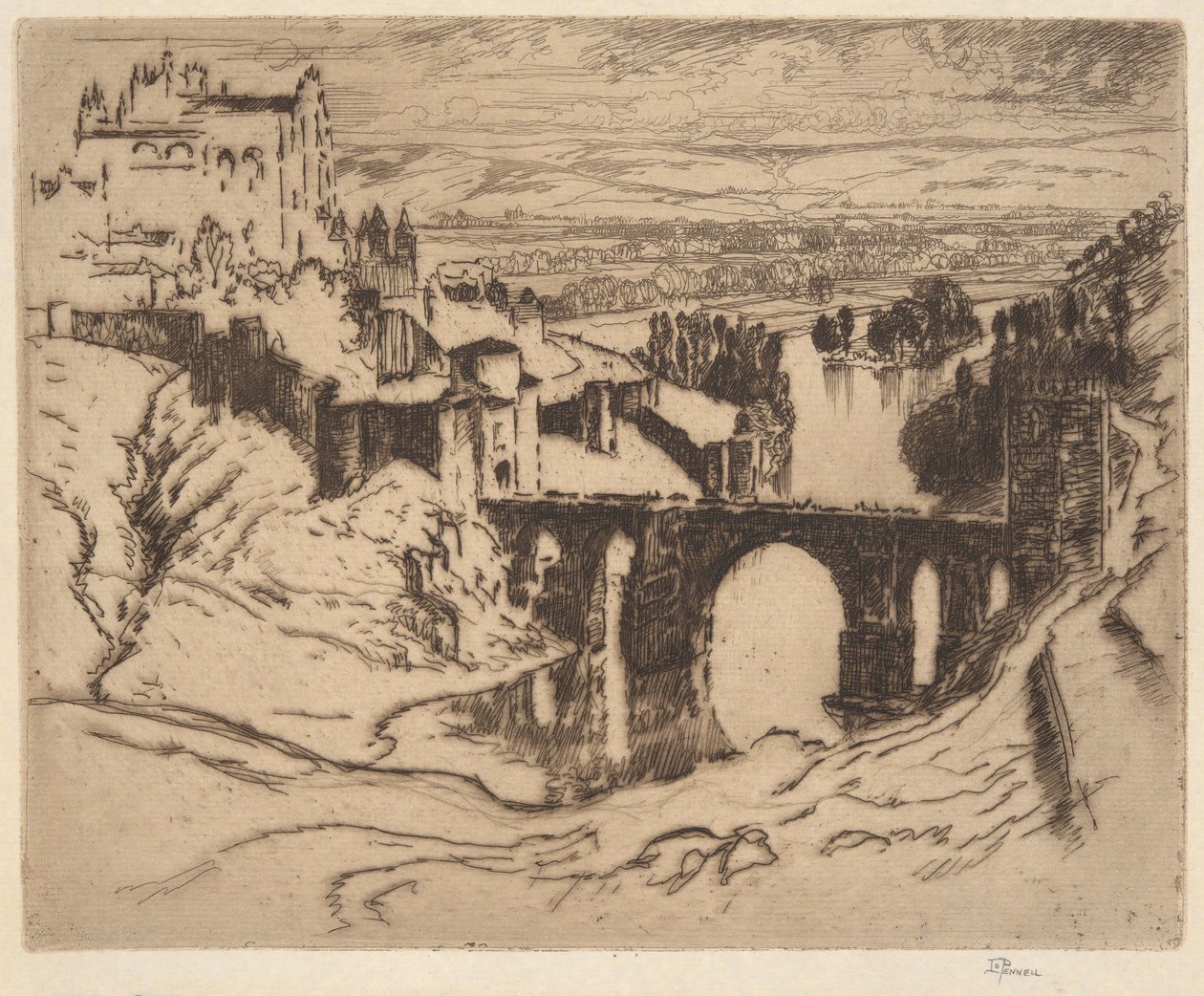 Nimetön [St. Martinin silta, Toledo] tekijältä Joseph Pennell