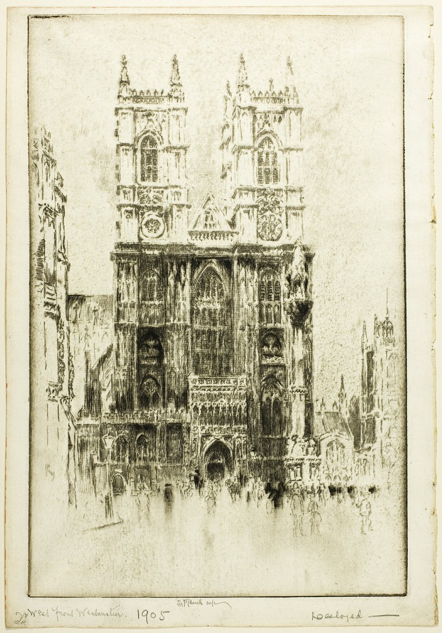 West Front, Westminster Abbey tekijältä Joseph Pennell