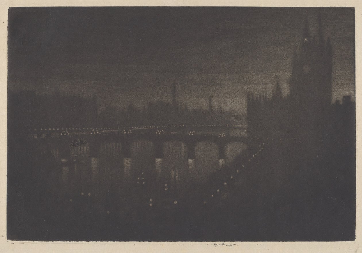 Westminster, ilta, 1909. tekijältä Joseph Pennell