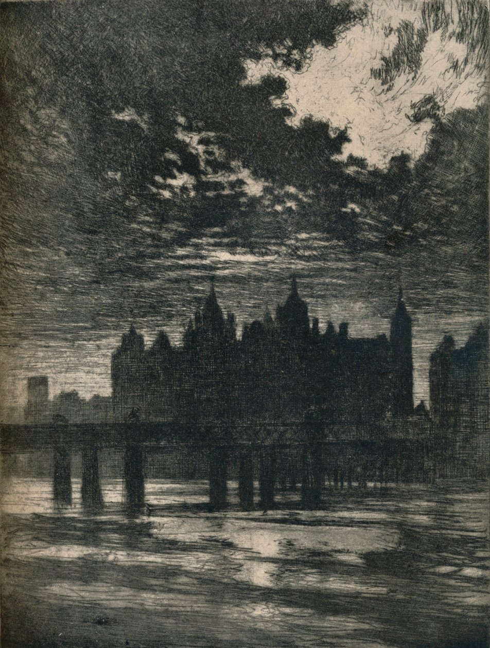 Whitehall Court, 1903. 1906-7 tekijältä Joseph Pennell