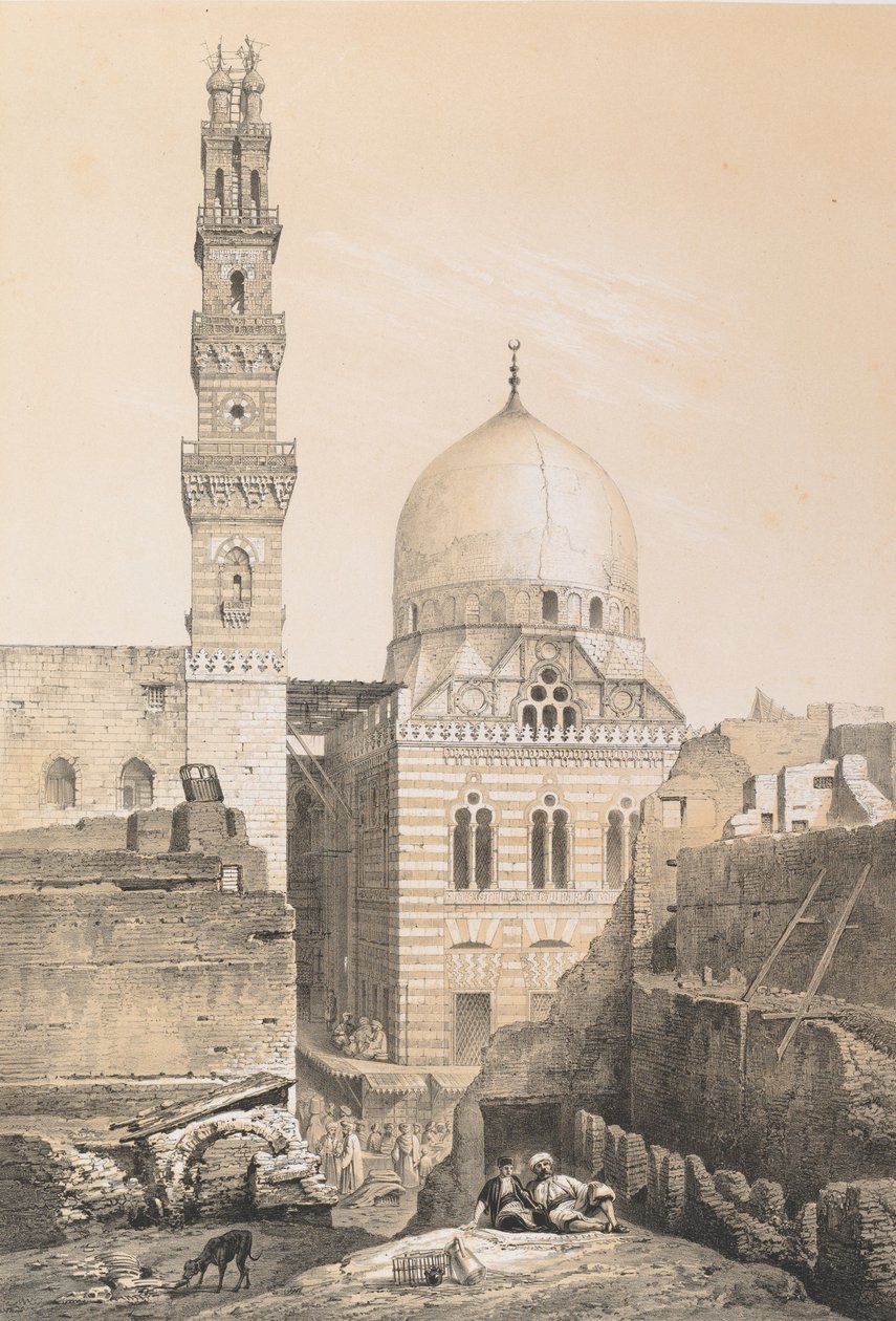 a80. El Ghoûryn moskeija ja hauta, Kairo, 1843. tekijältä Joseph Philibert Girault De Prangey