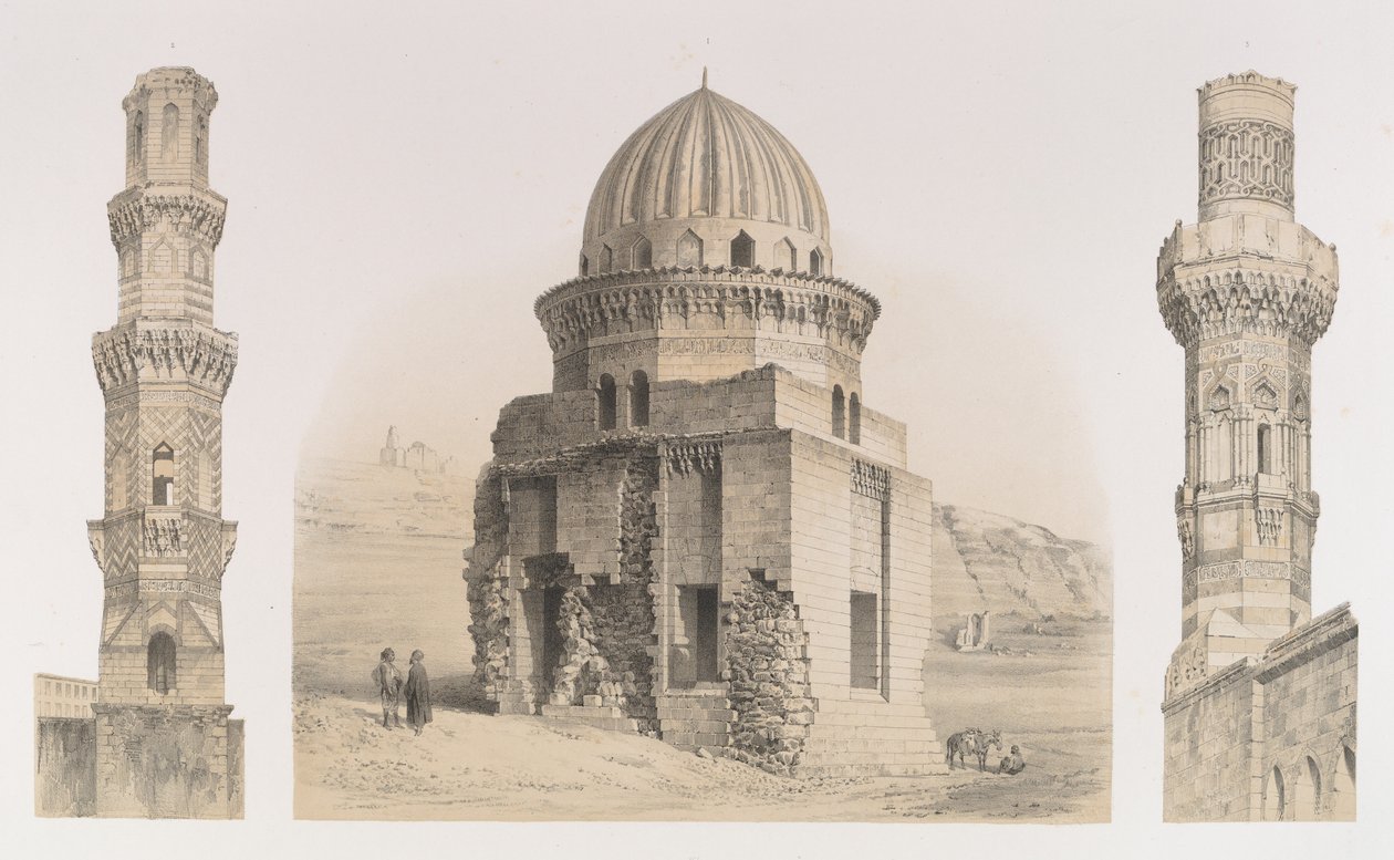 87. Haudat ja minareetit, Kairo, 1843. tekijältä Joseph Philibert Girault De Prangey