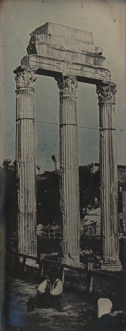 Luoteisjulkisivu, Castorin ja Polluxin temppeli, Rooma, 1842. tekijältä Joseph Philibert Girault De Prangey
