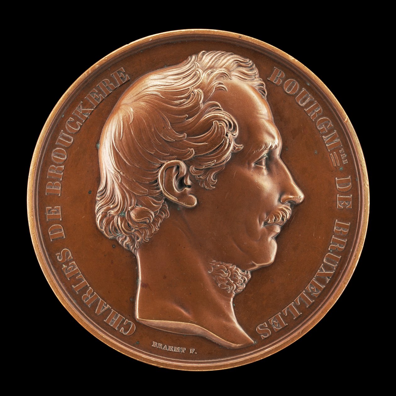 Charles de Brouckère, 1796-1860, Brysselin pormestari 1848 [kääntöpuoli], 1854. tekijältä Joseph Pierre Braemt