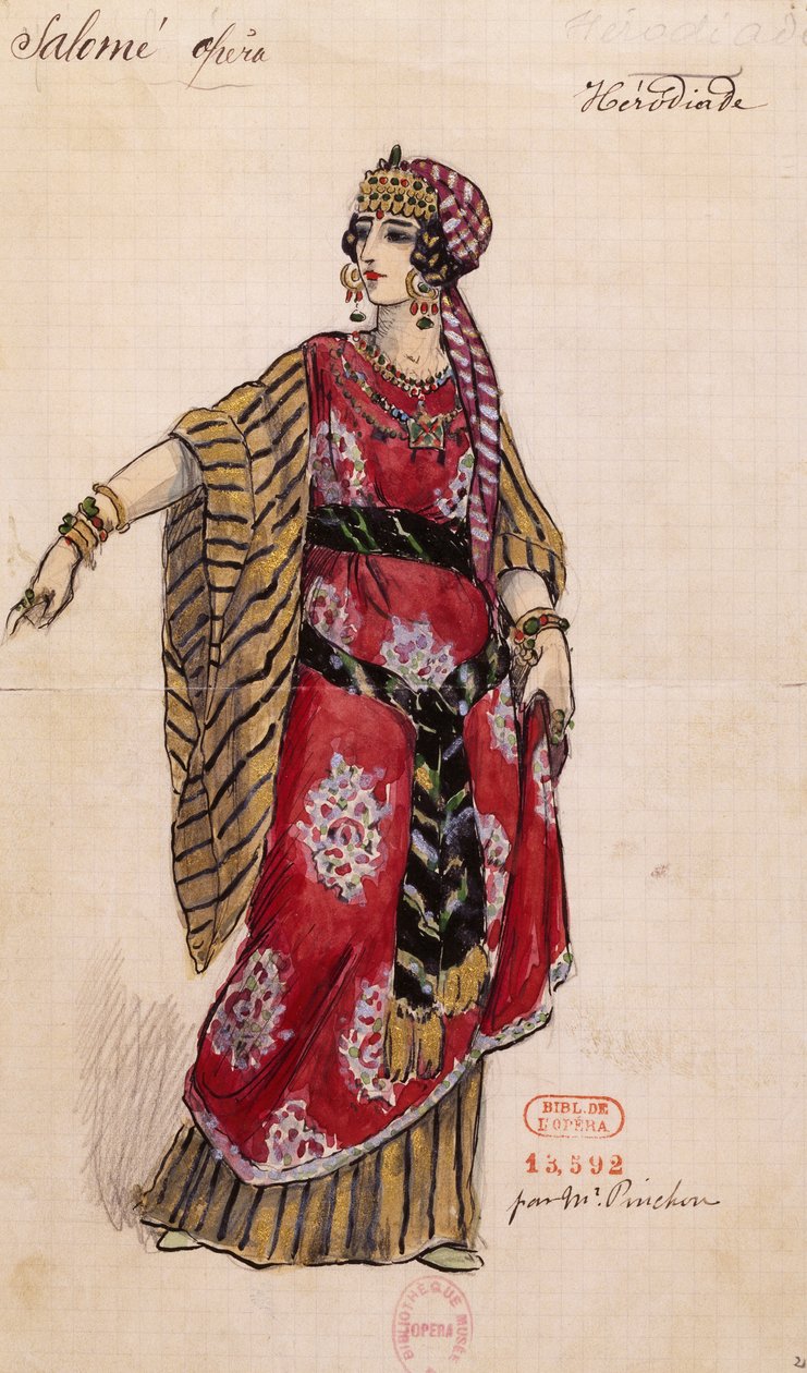 Richard Straussin (1864-1949) Herodias Salomea varten, esitetty Pariisin Opera Garnierissa 3. toukokuuta. tekijältä Joseph Porphyre Pinchon