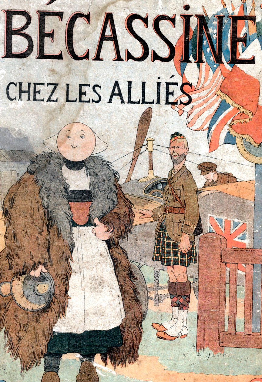 kirjan "Becassine chez les allies" etukansi tekijältä Joseph Porphyre Pinchon