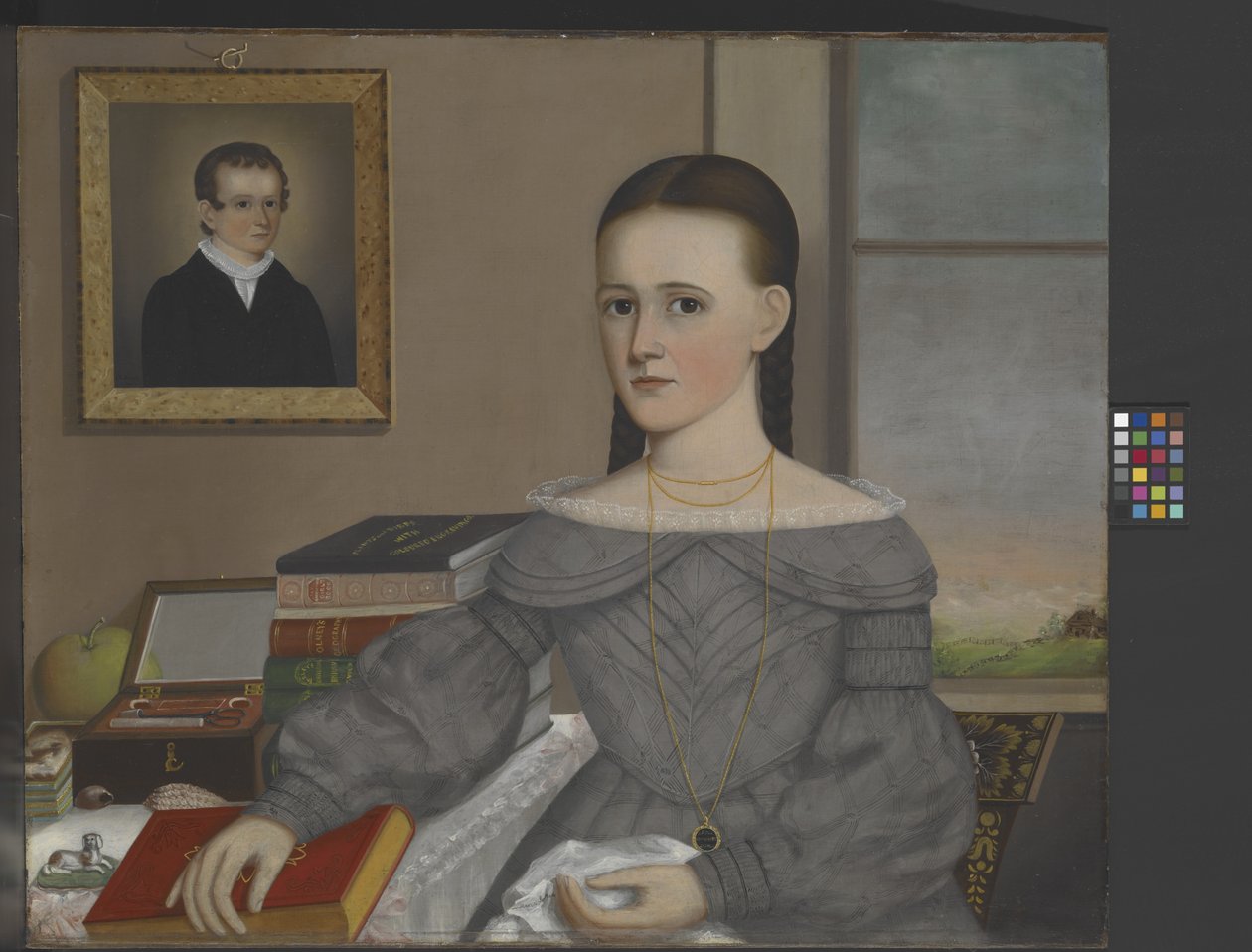 Portrait Of Marie Jane Andrew, päivämäärä tuntematon (öljy kankaalle) tekijältä Joseph R. Mason