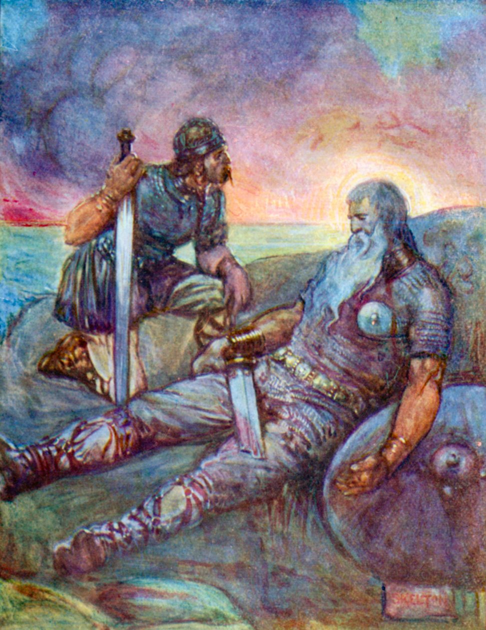 Hän tiesi, että hänen ilon päivänsä maan päällä olivat ohi (värilitografia). tekijältä Joseph Ratcliffe (after) Skelton