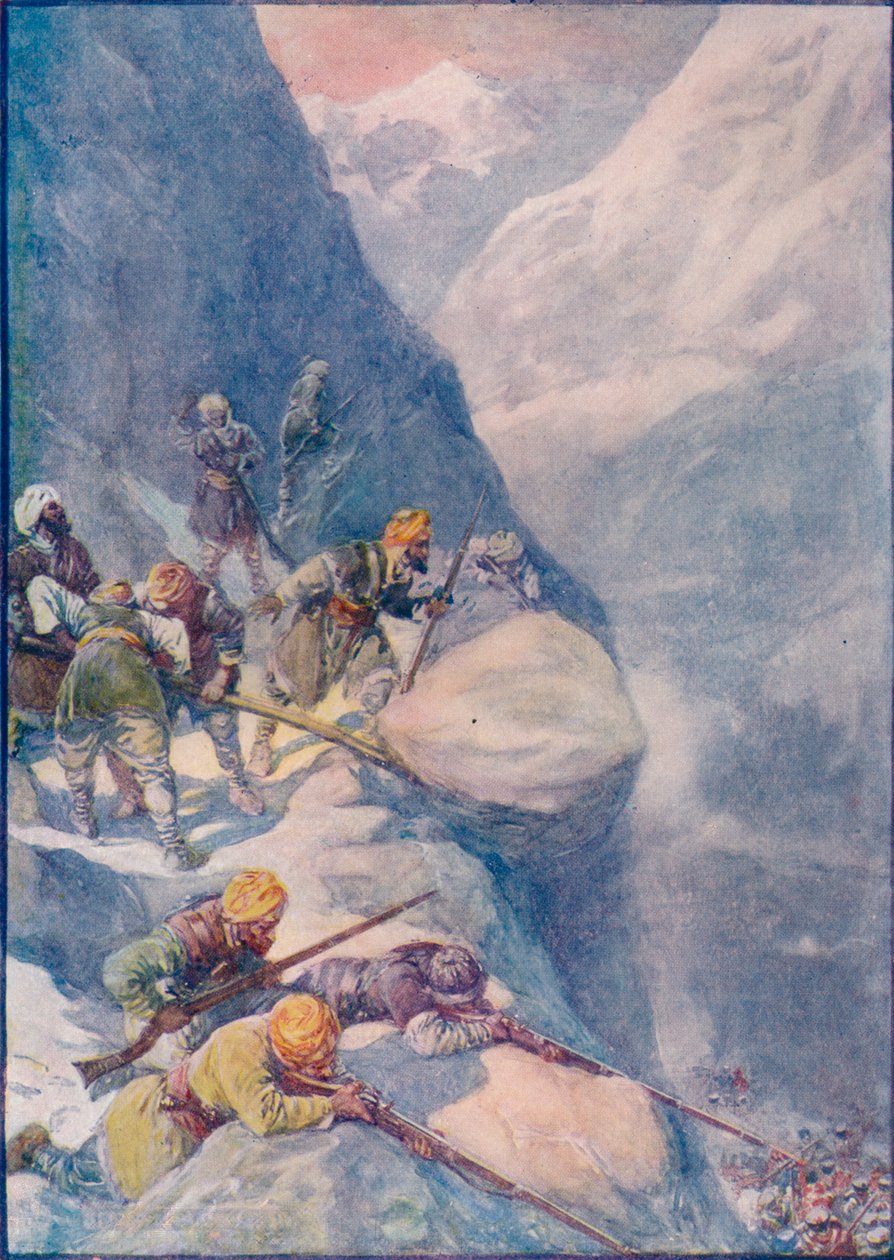 Rolling Stonesin murskaama, Volleys of Musket-Shot leikkaama The Men Fall In Hundred, 1908, c1 tekijältä Joseph Ratcliffe Skelton