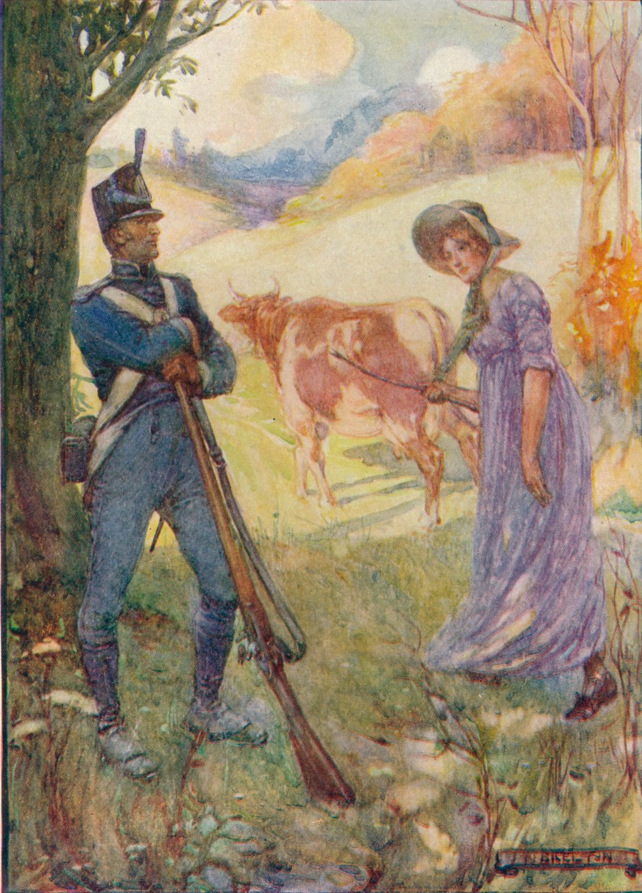 Ajoi lehmää ennen häntä, Laura Secord ohitti American Sentriesin, c1909, c1920 tekijältä Joseph Ratcliffe Skelton