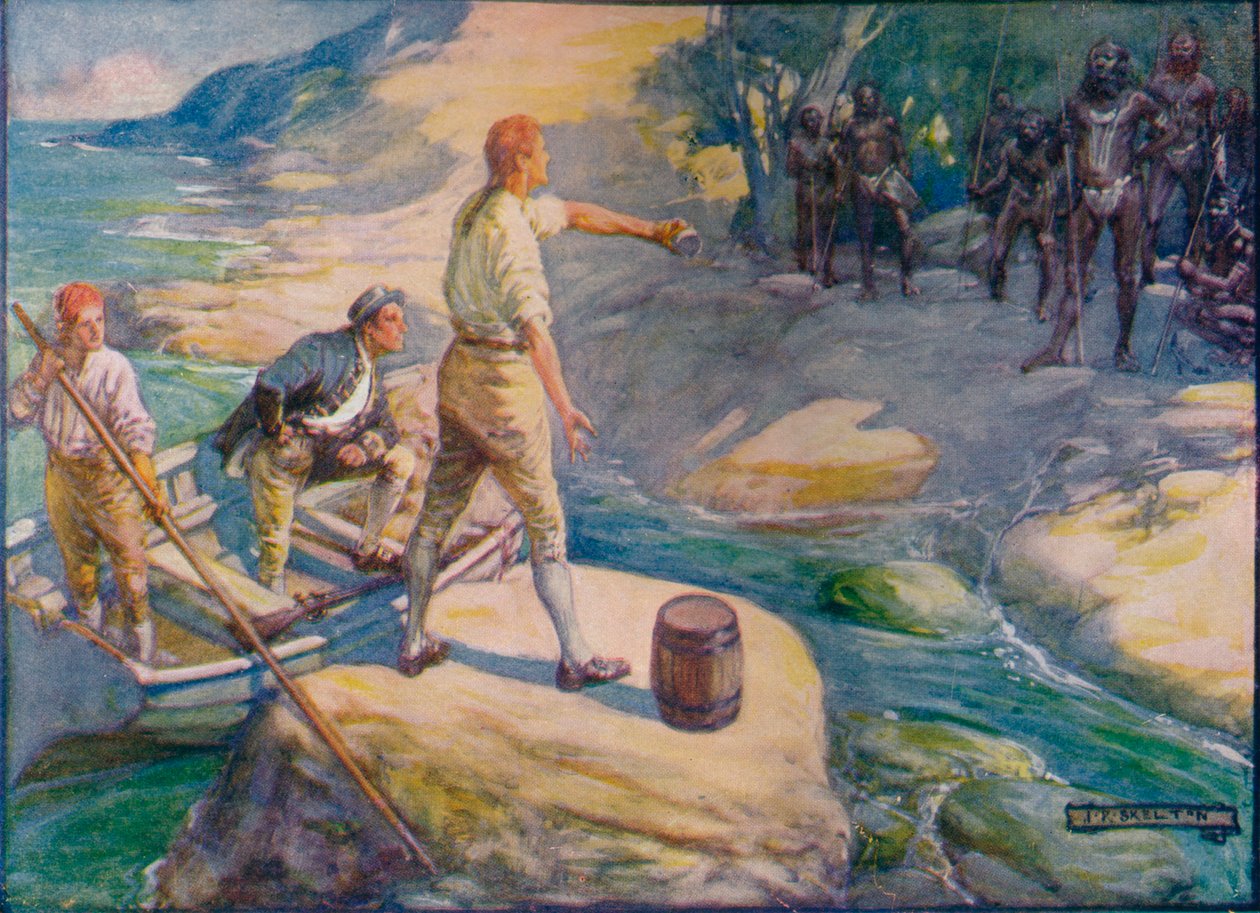 Alkuperäiset kokoontuivat heidän ympärilleen, c1908, c1920. tekijältä Joseph Ratcliffe Skelton