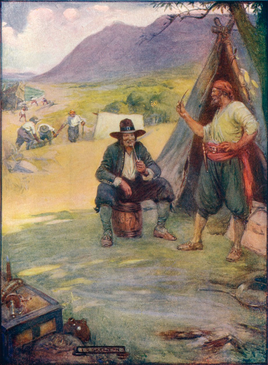 Siellä missä nyt Kapkaupungin suuri kaupunki seisoo, he pystyttivät telttojaan ja mökkejä, c1908, c1920. tekijältä Joseph Ratcliffe Skelton
