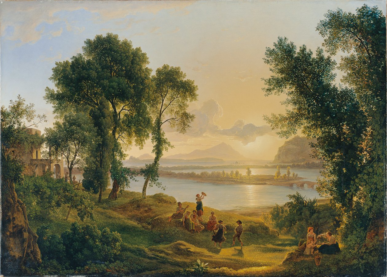 Sonnenuntergang über den Campi Flegrei gegen die Inseln Procida und Ischia tekijältä Joseph Rebell