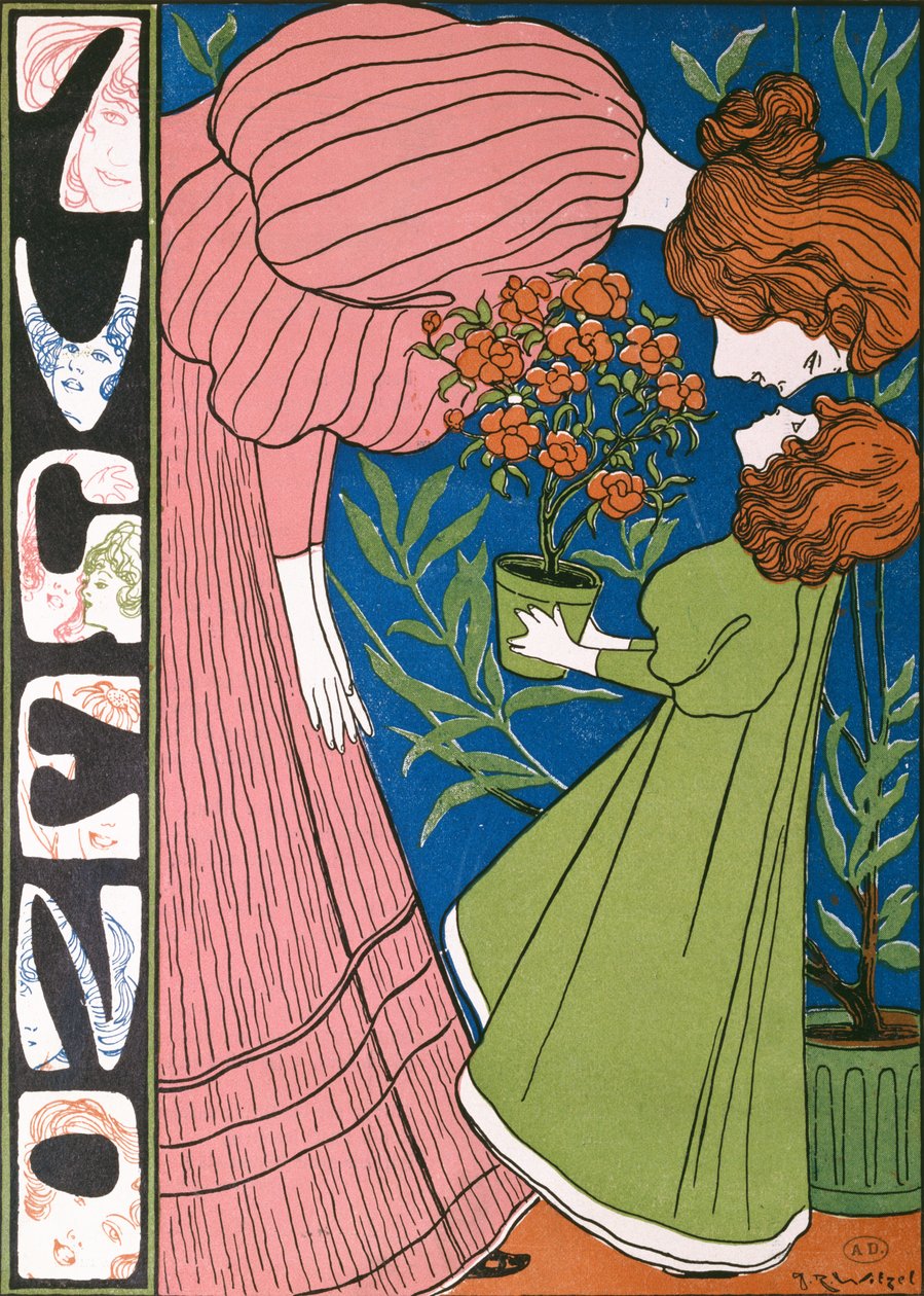 Äidin ja lapsen syleily, jugendista, 3. lokakuuta 1896 tekijältä Joseph Rudolf Witzel