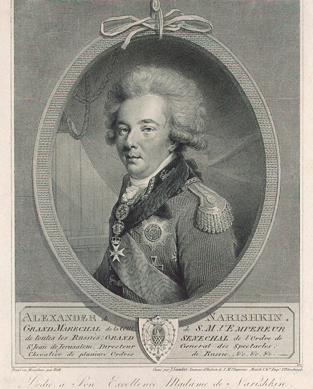 Kreivi Aleksanteri Lvovitš Naryshkinin muotokuva 1760-1826, 1801 tekijältä Joseph Saunders
