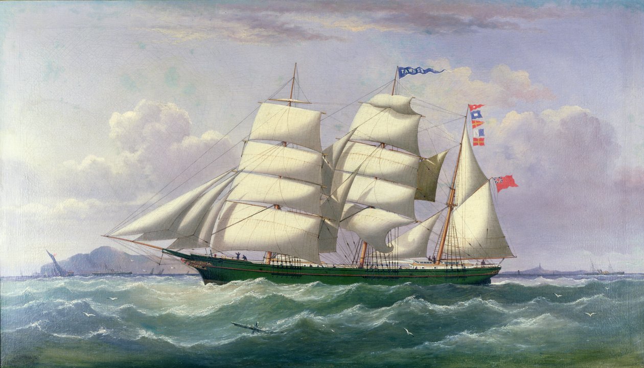 Barquentine Pawnee Irlanninmerellä tekijältä Joseph Semple