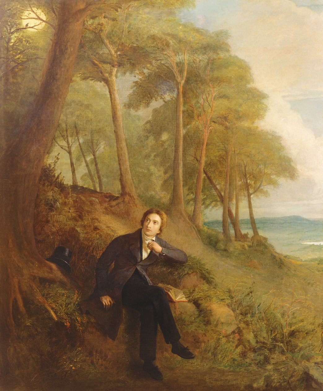 Keats kuuntelee Nightingalea Hampstead Heathissa, 1845 (katso myös 145175) tekijältä Joseph Severn