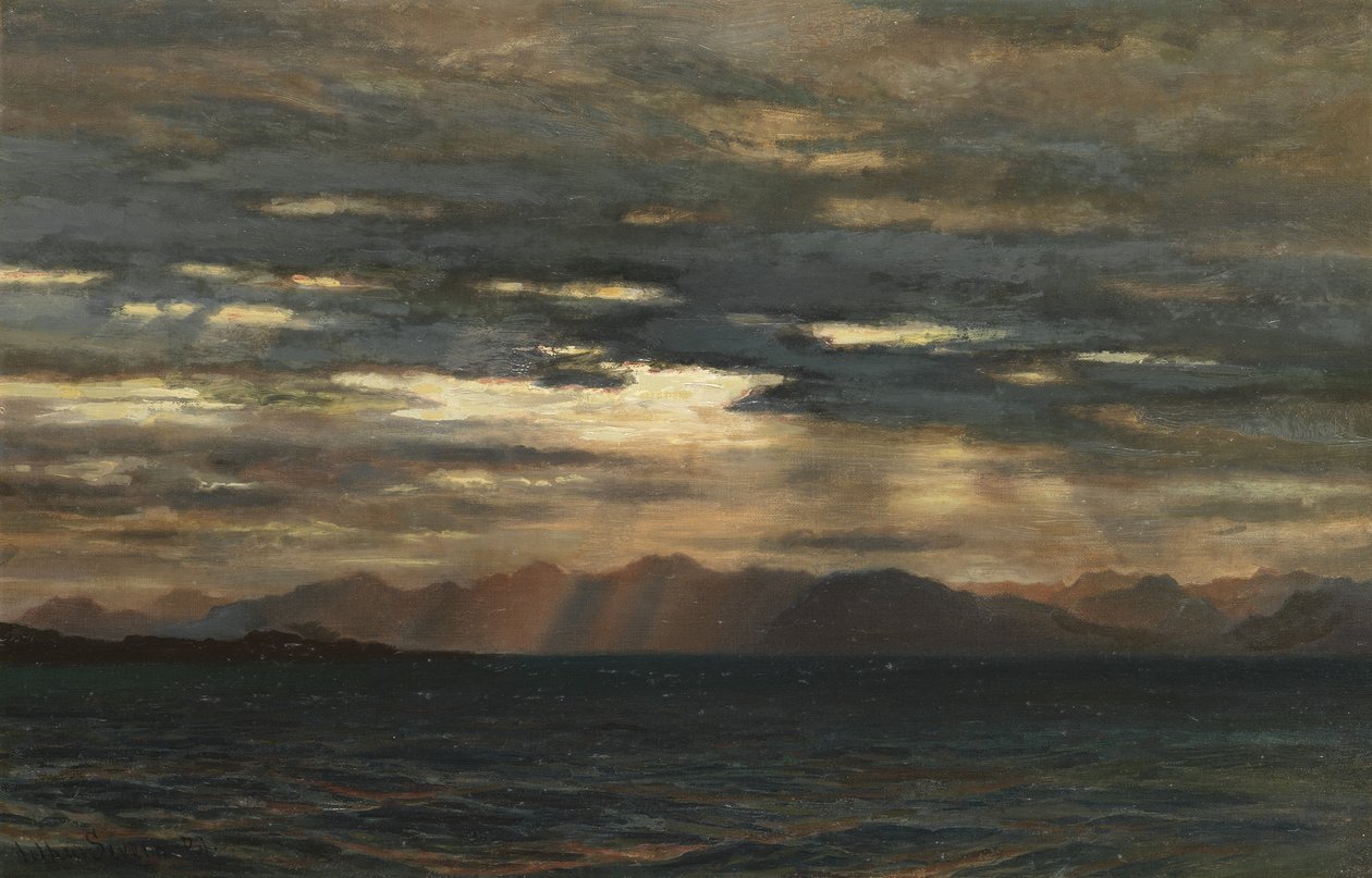 Auringonnousu Skyen luoteisrannikon yli tekijältä Joseph Severn