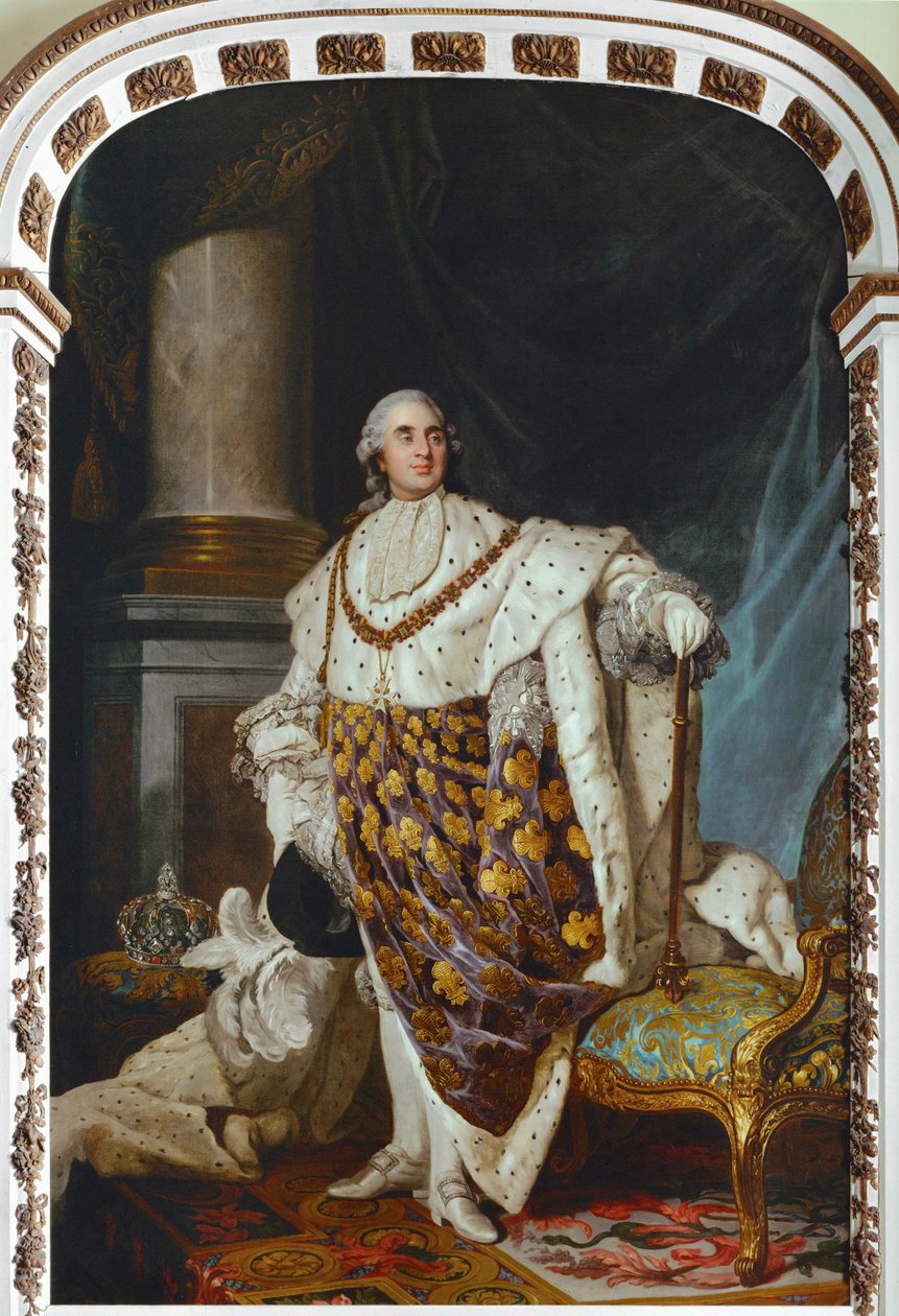 Ludvig XVI, kruunajaispuvussa (maalaus kankaalle) tekijältä Joseph Siffred Duplessis