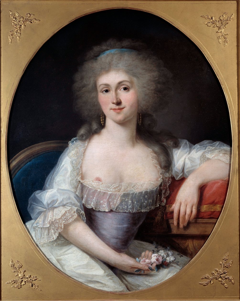 Marie Therese Louise de Savoie Carignanin, prinsessa de Lamballen muotokuva (1749-1792) Joseph Siffred Duplessisin (1725-1802) maalaus (Joseph-Siffred, Joseph Siffrede, Joseph-Siffrede, Joseph Siffrein, Joseph-Siffrein Metz 8. vuosisadalla) Kuvataide tekijältä Joseph Siffred Duplessis