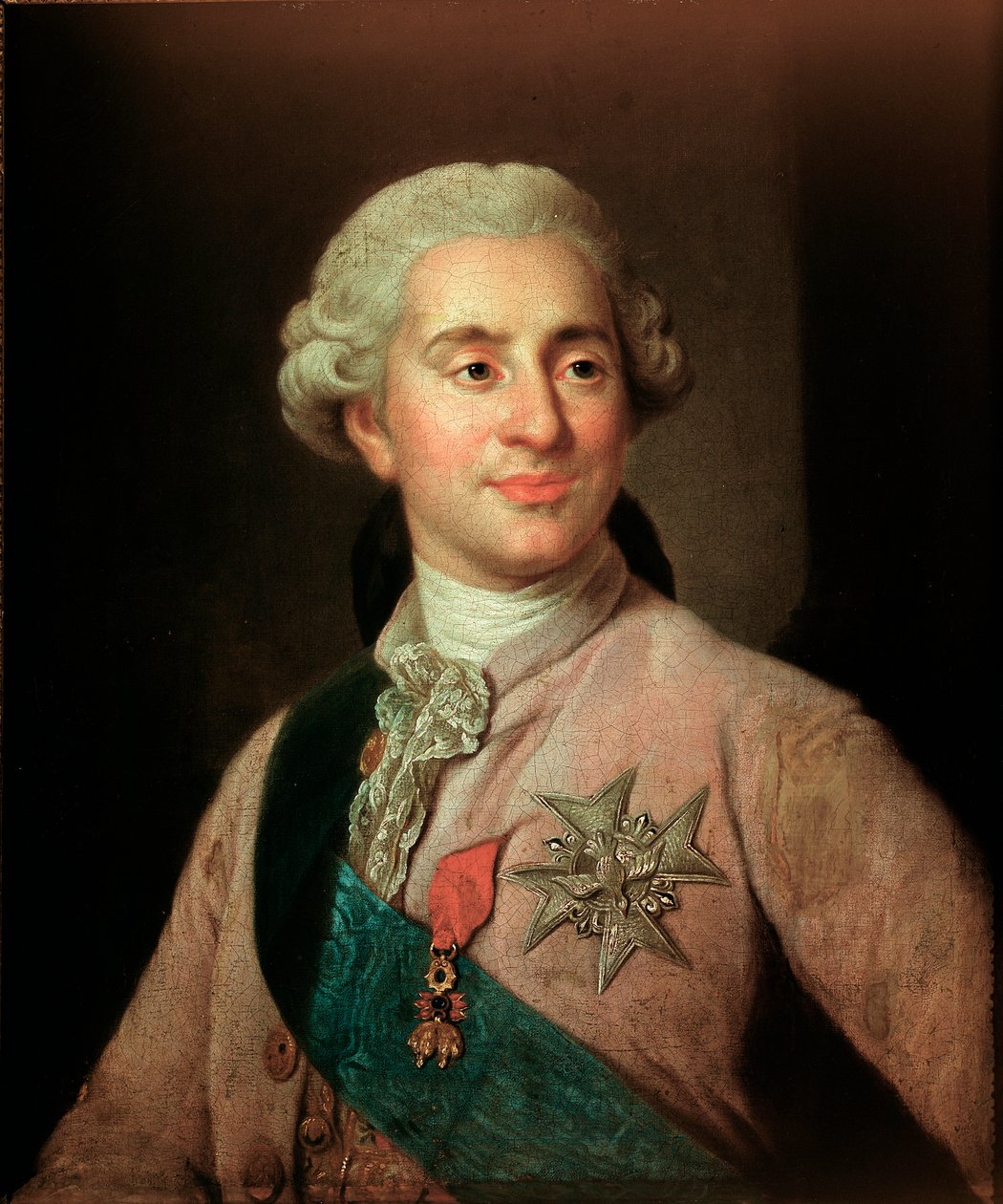 Ranskan kuninkaan Ludvig XVI:n (1754-1793) muotokuva kultaisen fleece-ritarikunnan tunnusmerkillä. Joseph Siffred Duplessisin (1725-1802) maalaus (Joseph-Siffred, Joseph Siffrede, Joseph-Siffrede, Joseph Siffrein, Joseph- Siffrein) 1700-luku M tekijältä Joseph Siffred Duplessis