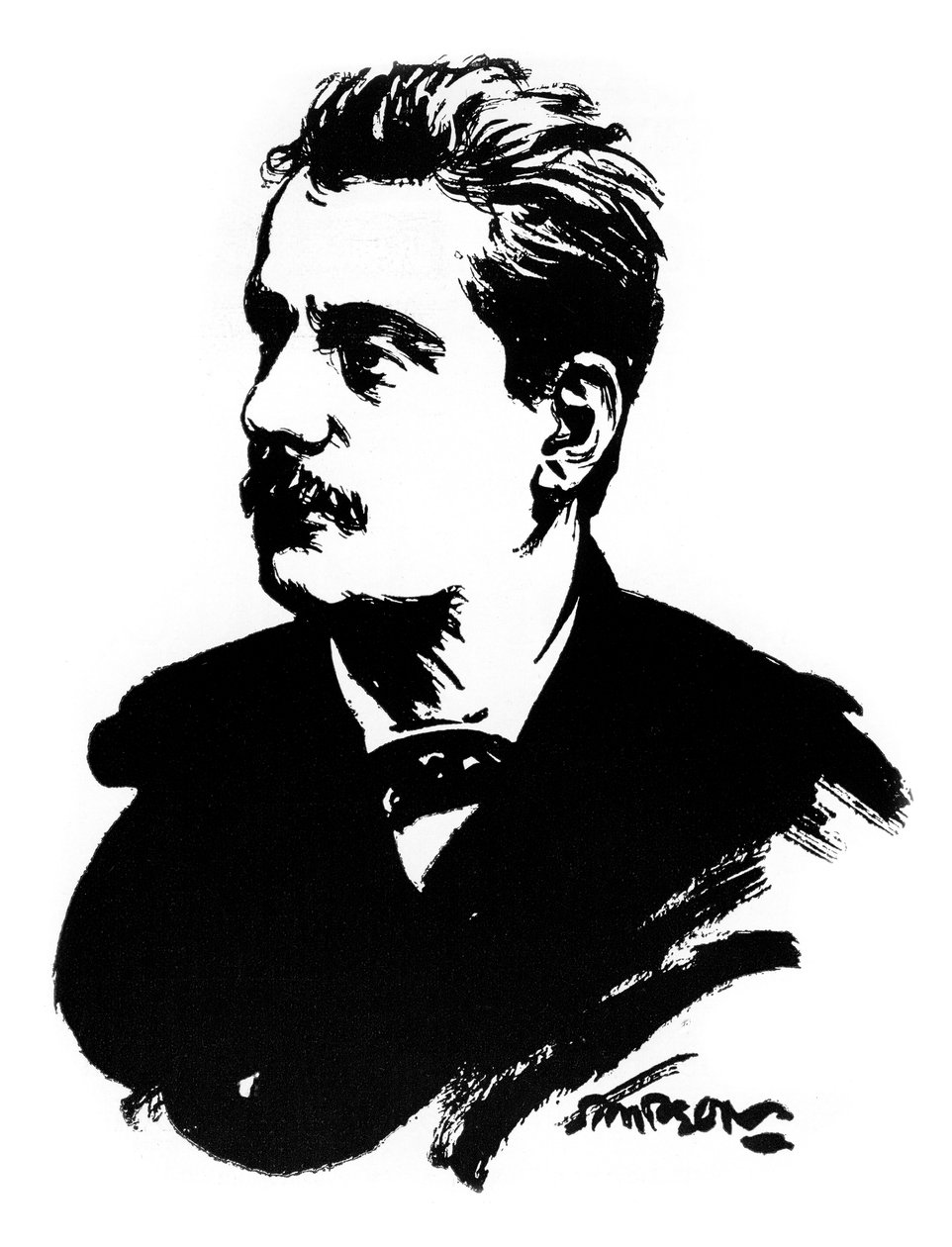 Giacomo Puccini, italialainen säveltäjä, 1912 tekijältä Joseph Simpson