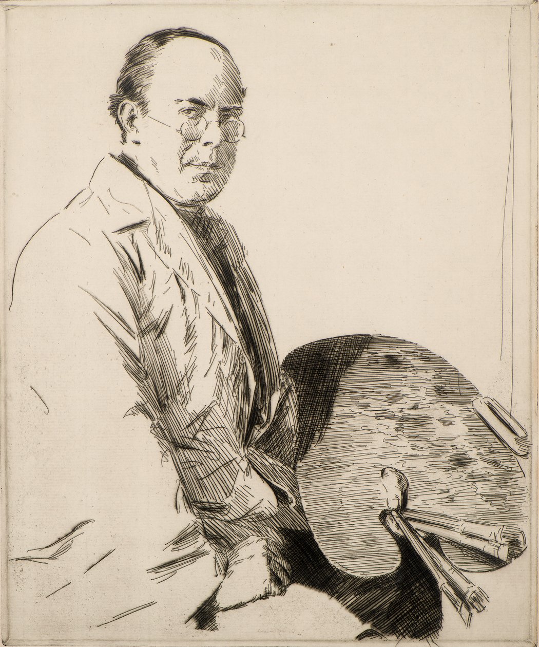 Omakuva, 1900-luku (etsaus) tekijältä Joseph Simpson