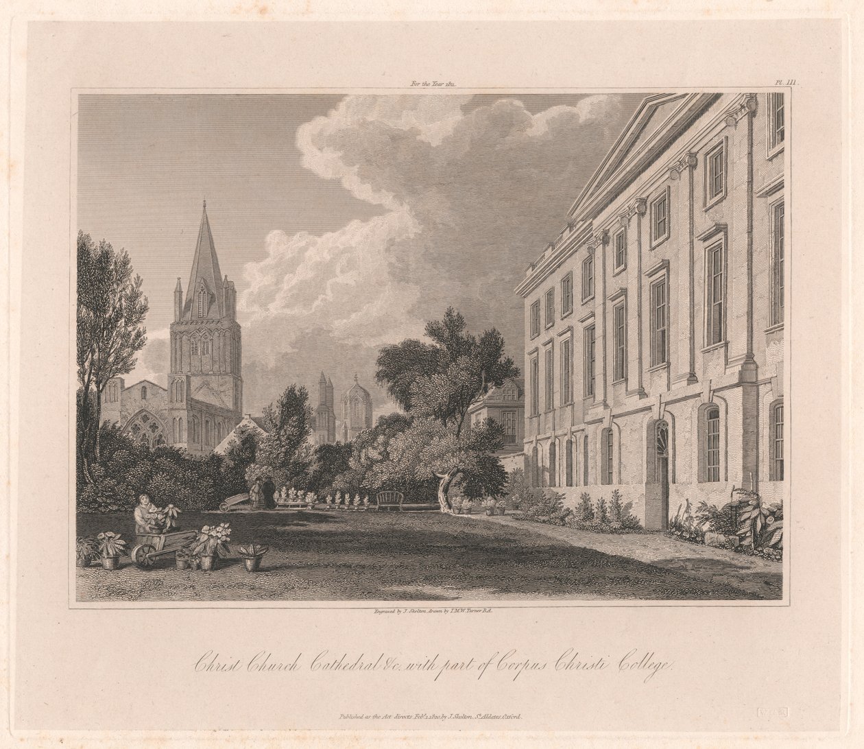 Christ Church Cathedral ja osa Corpus Christi Collegea tekijältä Joseph Skelton