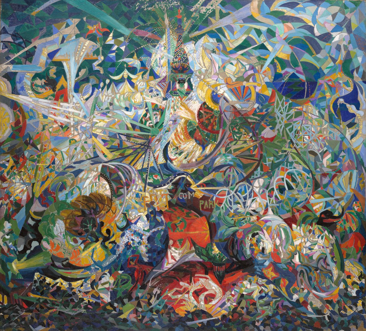 Valojen taistelu, Coney Island, Mardi Gras tekijältä Joseph Stella