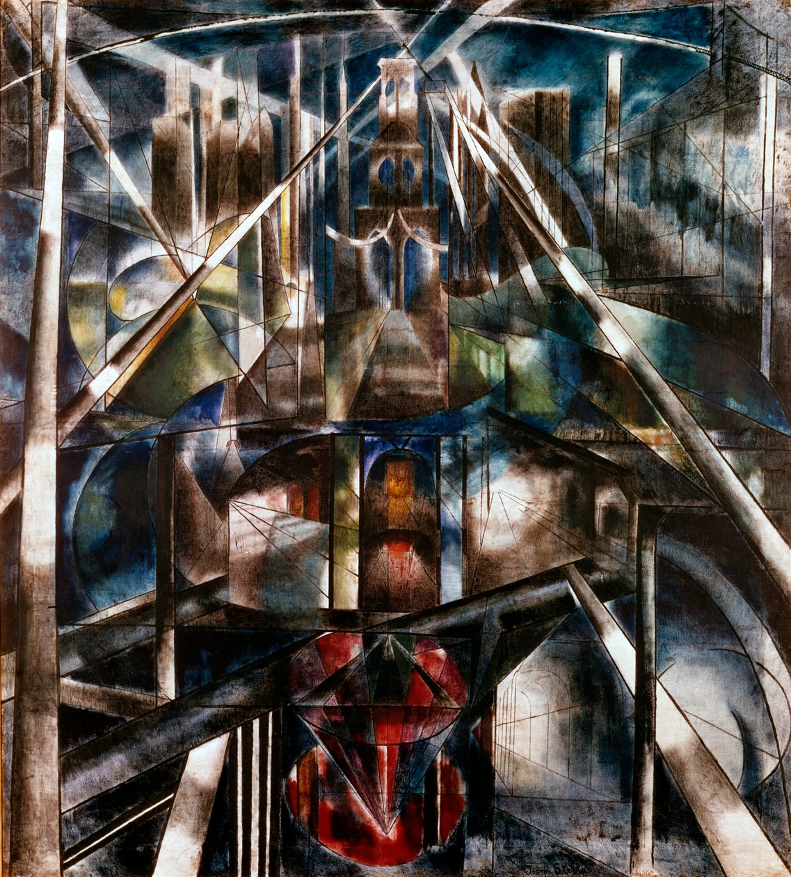Brooklyn Bridge, 1917 tekijältä Joseph Stella