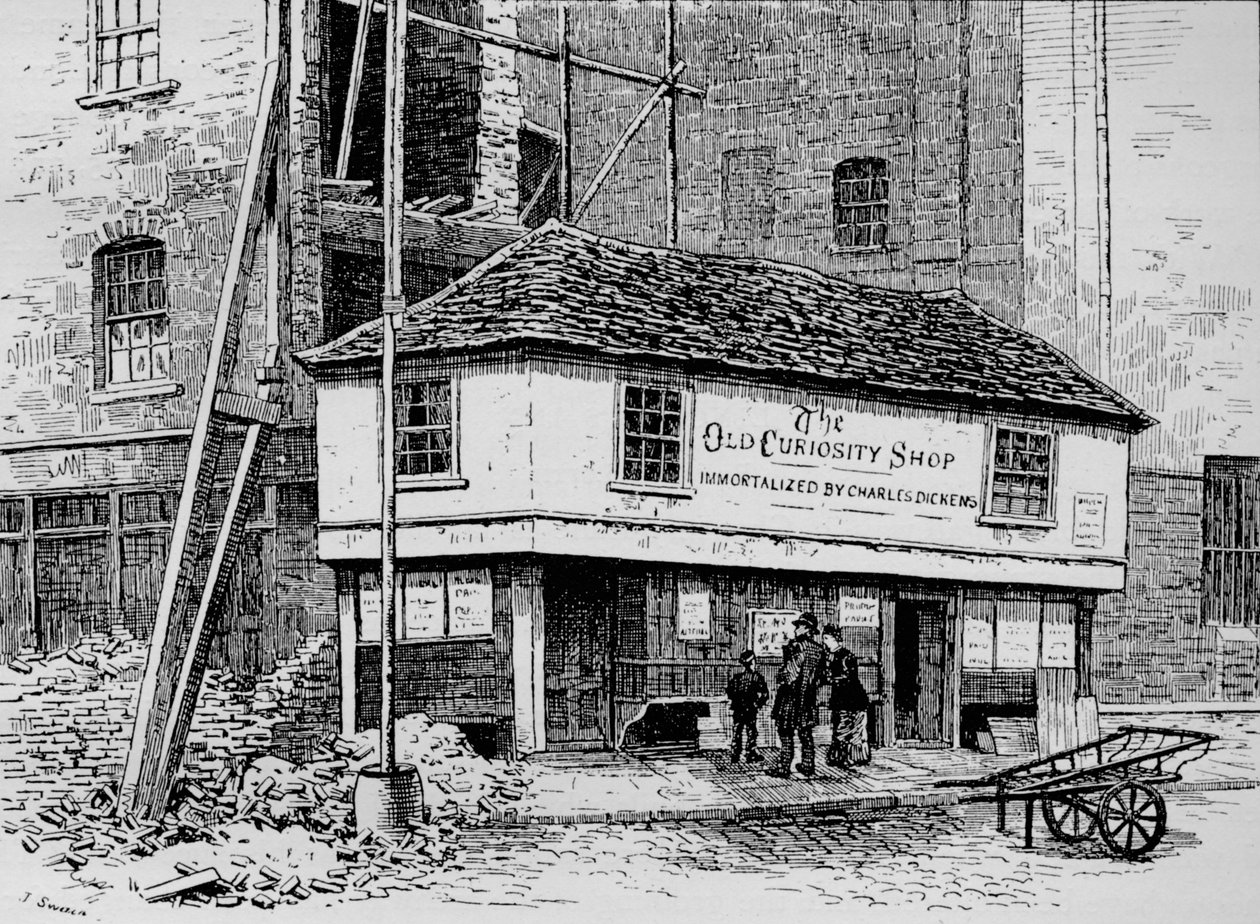 Old Curiosity Shop lähellä Lincolns Inn Fieldsiä, Lontoo, c1860 1911 tekijältä Joseph Swain