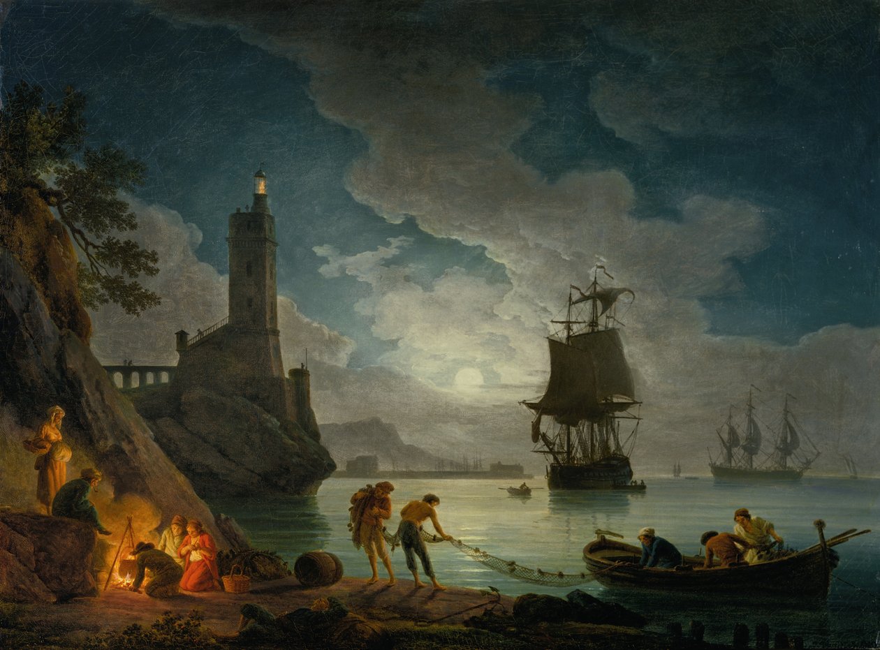 Satama kuutamossa tekijältä Claude Joseph Vernet