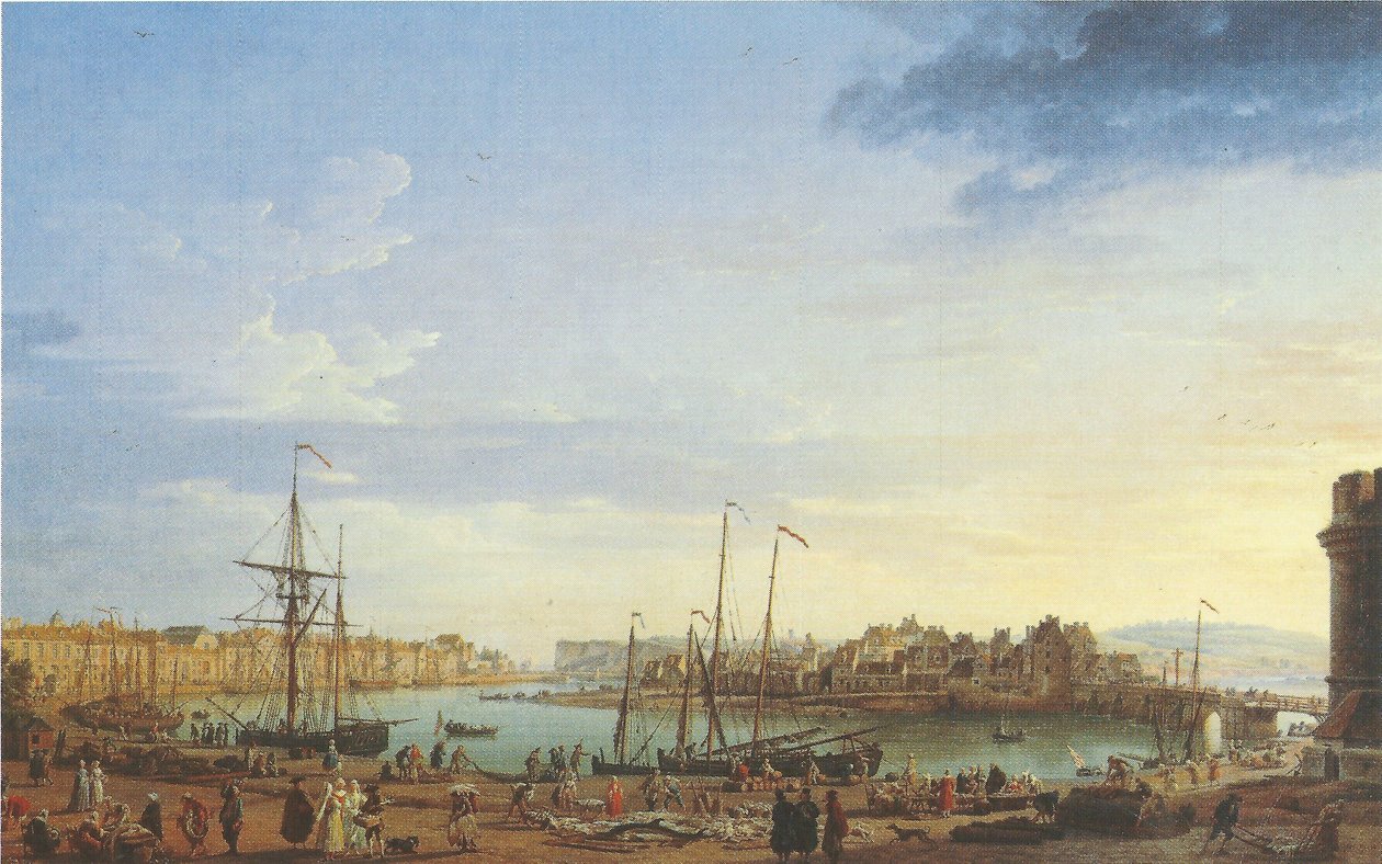 Ranska: Vue du Port de Dieppe l Dieppen satama tekijältä Joseph Vernet