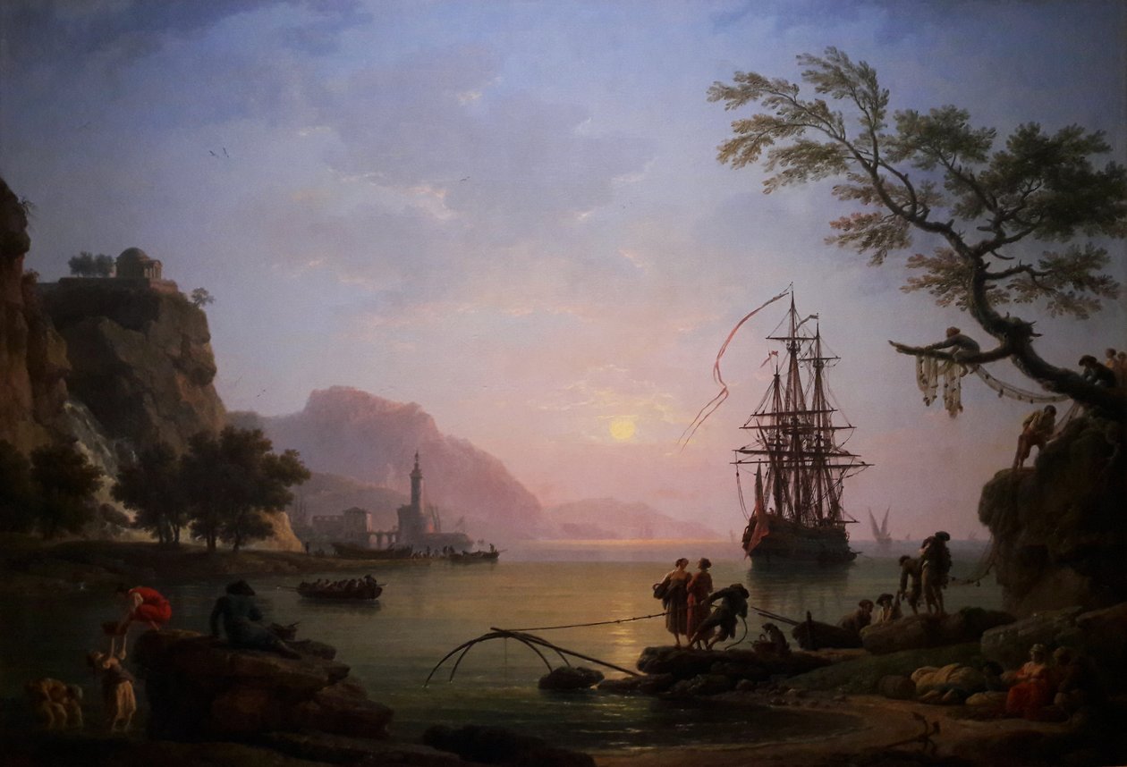 Näkymä satamaan aamulla (Aamu) tekijältä Claude Joseph Vernet