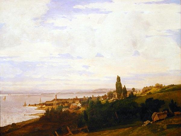 Näkymä Hudsonista lähellä Sing Singiä, New Yorkissa, 1840-luvun lopulla (öljy kankaalle) tekijältä Joseph Vollmering