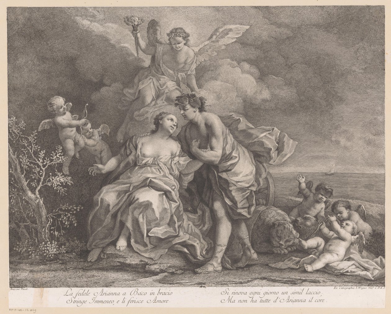Bacchus ja Ariadne Naxoksen saarella tekijältä Joseph Wagner (possibly)