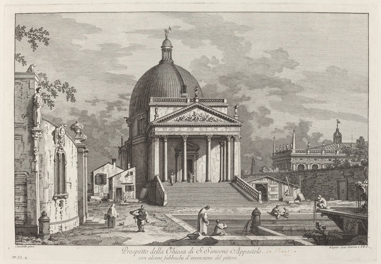 SAN-kirkon esite. Apostoli Simeon tekijältä Joseph Wagner after Canaletto