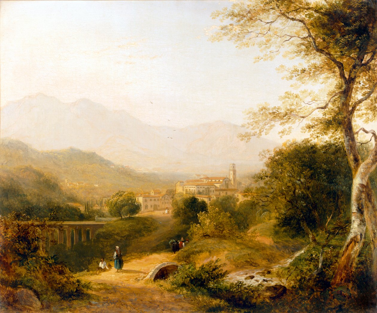 Italian maisema, 1839. tekijältä Joseph William Allen